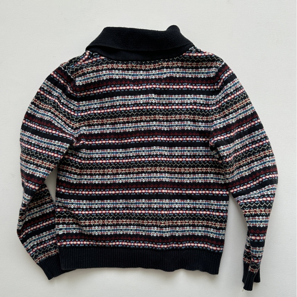 Collar Cardigan - Stripped - Blue/Red - Size 5-6T - Picture 4 of 5